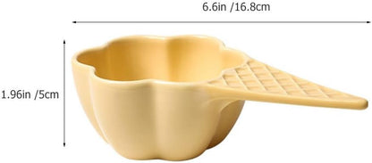 Decorative Small Ceramic Ice Cream Bowls with Handles, Porcelain Dessert Serving Bowl, Cute Snack Dish