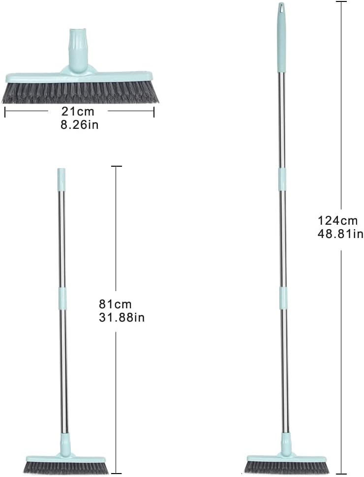 Affogato Floor Scrub Brush, Bathroom Long Handle Bathtub Push Broom, Shower Tile Grout Scrubber for Hard to Reach Areas