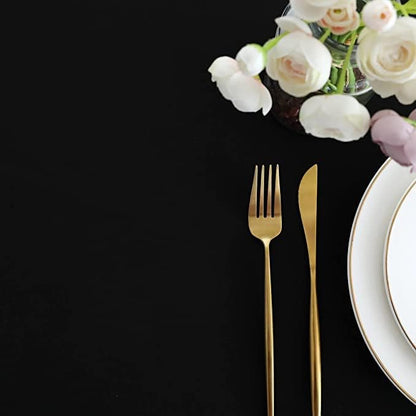 LivinEase Rectangular Tablecloth 140x200cm – 250 GSM Cotton Blend Black Table cloths for 4 to 6 Seater Table - Linen TableCloth Ideal for Christmas, Parties, Halloween and Every Occasions