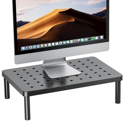 WiseBegan Monitor Stand for Desk - Ergonomic Monitor Riser, Laptop Stand with Non-Slip Pads, Sturdy & Stable Computer Stand with Cooling Holes, Desk Organizer for Laptop, Printer, 14.1''×9.4''×3.9''