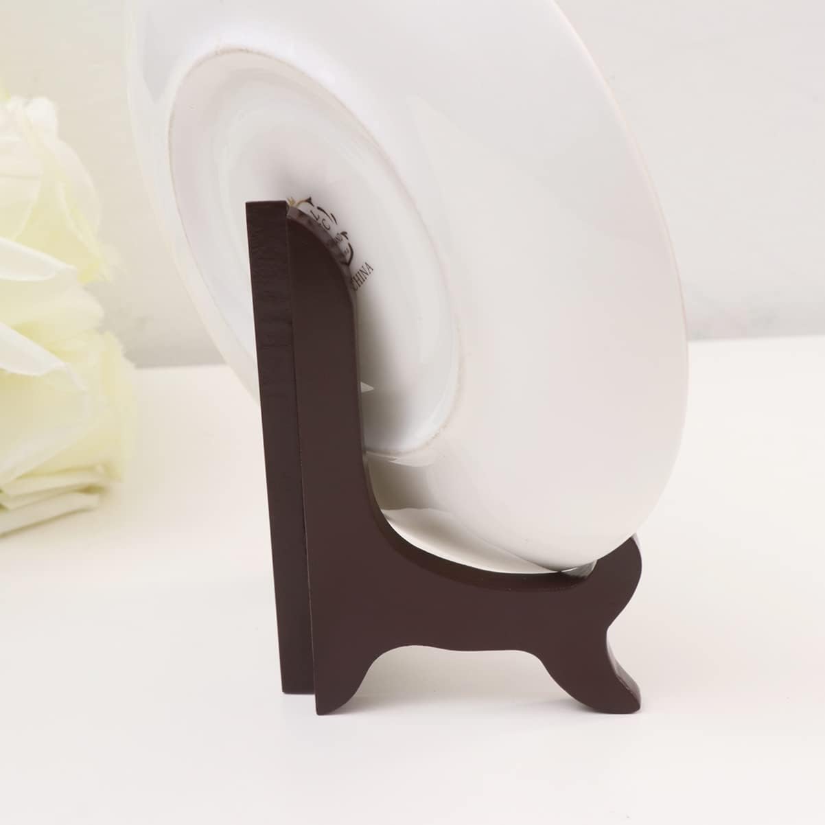 Small Easel Stand for Display, Wooden Plate Stands for Decorative Dish, Tabletop Bowl Display Stand