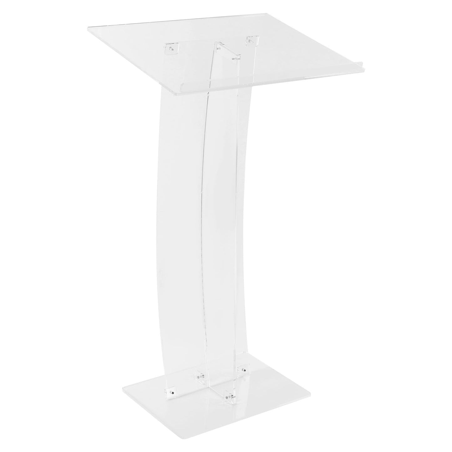 Generic 43.31 Inch Acrylic Clear Stand Up Church Pulpit Transparent Churches Lecterns Presentation Podiums for Classroom/Wedding/Conference/Lecture/Concert