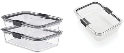 Rubbermaid Brilliance Glass Storage Containers - 8-Cup, 2-Pack | Durable & Clear Design