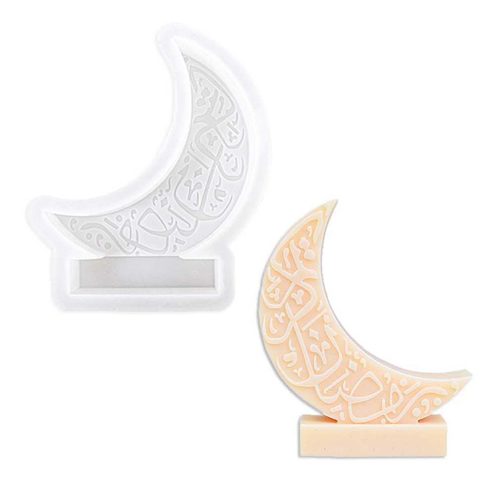 Tone Fun Patterned Moon Shape Candle Silicone Molds for Making Candle, Resin, Aromatherapy Candles, Handmade Wax Soap, Home Decor, Craft