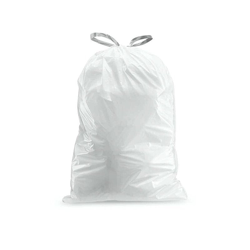 Plasticplace Custom Fit Trash Bags, Compatible with Simplehuman Code Q (50 Count), 13-17 Gallon Drawstring Garbage Liners, Heavy Duty Tear-Resistant