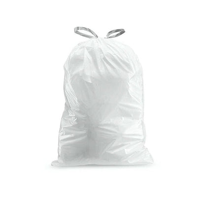 Plasticplace Custom Fit Trash Bags, Compatible with Simplehuman Code Q (50 Count), 13-17 Gallon Drawstring Garbage Liners, Heavy Duty Tear-Resistant