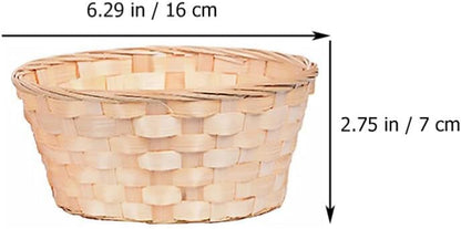 Wooden Berry Baskets, 3pcs Mini Woven Round Baskets for Food Serving and Candy Gift Container