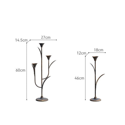 YUHUAWF Candle Holderss Retro Old Wrought Iron Candlestick Ornaments for Coffee Shops, Hotels, Dining Tables Decorative Candlestick(Small)