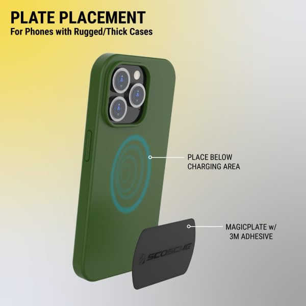 Scosche MAGRKI MagicMount Replacement Metal Plate Kit for Phone, Metal Plates for Magnetic Mount Cell Phone Holder for Car, Universal with All Devices and Phone Case, Black