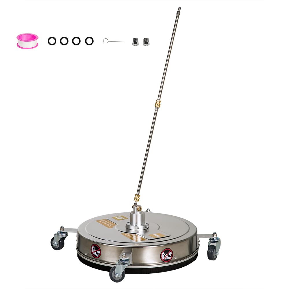 SCITOO 20" Pressure Washer Surface Cleaner 4200 PSI with 4 Wheels,1/4" Quick Connector and Washer Accessories for Concrete, Patio, Sidewalk, Deck and Driveways