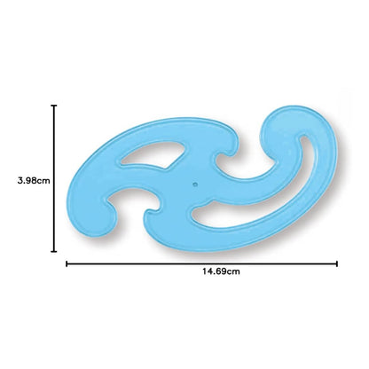 STAEDTLER Mars Professional French Curve Design Ruler Set for Pattern Making 12-Pack (6 Sets of 3 pcs), 3 Essential A B C Shapes, Blue Transparent Plastic with Inking Edge, 18 Count