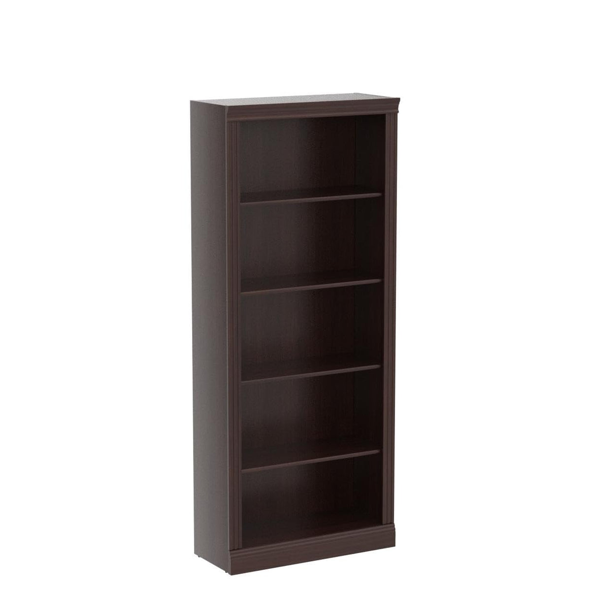 Bush Furniture Saratoga Tall 5 Shelf Bookcase - Set of 2 in Harvest Cherry