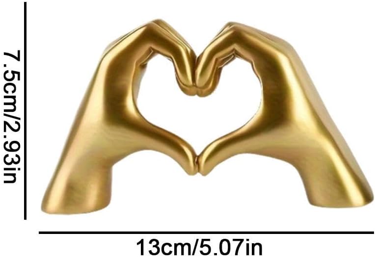 Generic Heart Hands Sculpture Decor, Love Hand Statue Room Decoration, Love Finger Sculpture for Shelf Coffee Table