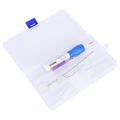 TROUVAILLE Punch Needle Tool, Embroidery Stitching Punch Needles Set, Embroidery Pen TPR Handle DIY Sewing Threading Device