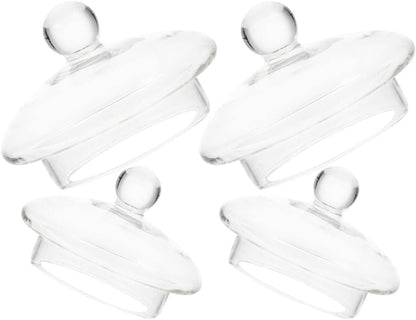 UPKOCH Tea Steeper, 4 Pack Glass Teapot Lid Replacement, Teapot Strainer Covers and Tea Filters
