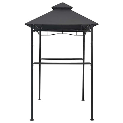 Xhnifbn Large Anthracite BBQ Gazebo Steel Frame Outdoor Patio Canopy Tent 94.5 x 59.1 x 100.4 in Rectangular Matte Grill Shade for Backyard Parties Poolside Gatherings