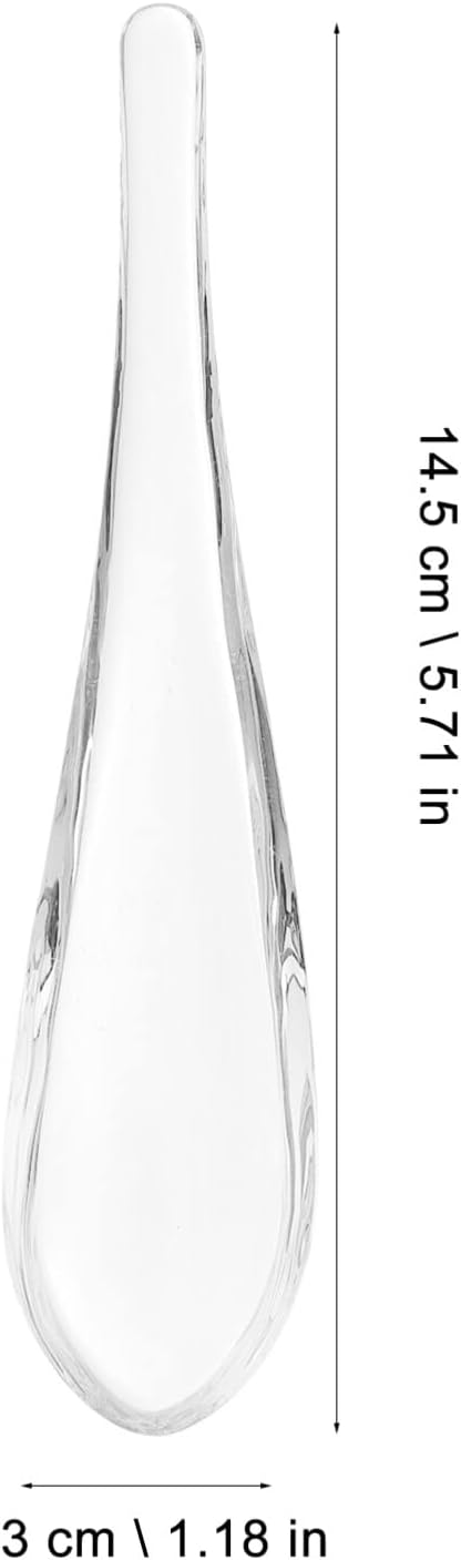 CALLARON Glass Spoon Set for Kitchen and Restaurant, Clear Glass Food, Cake, Rice, Soup Spoons, Ice Cream Spoon