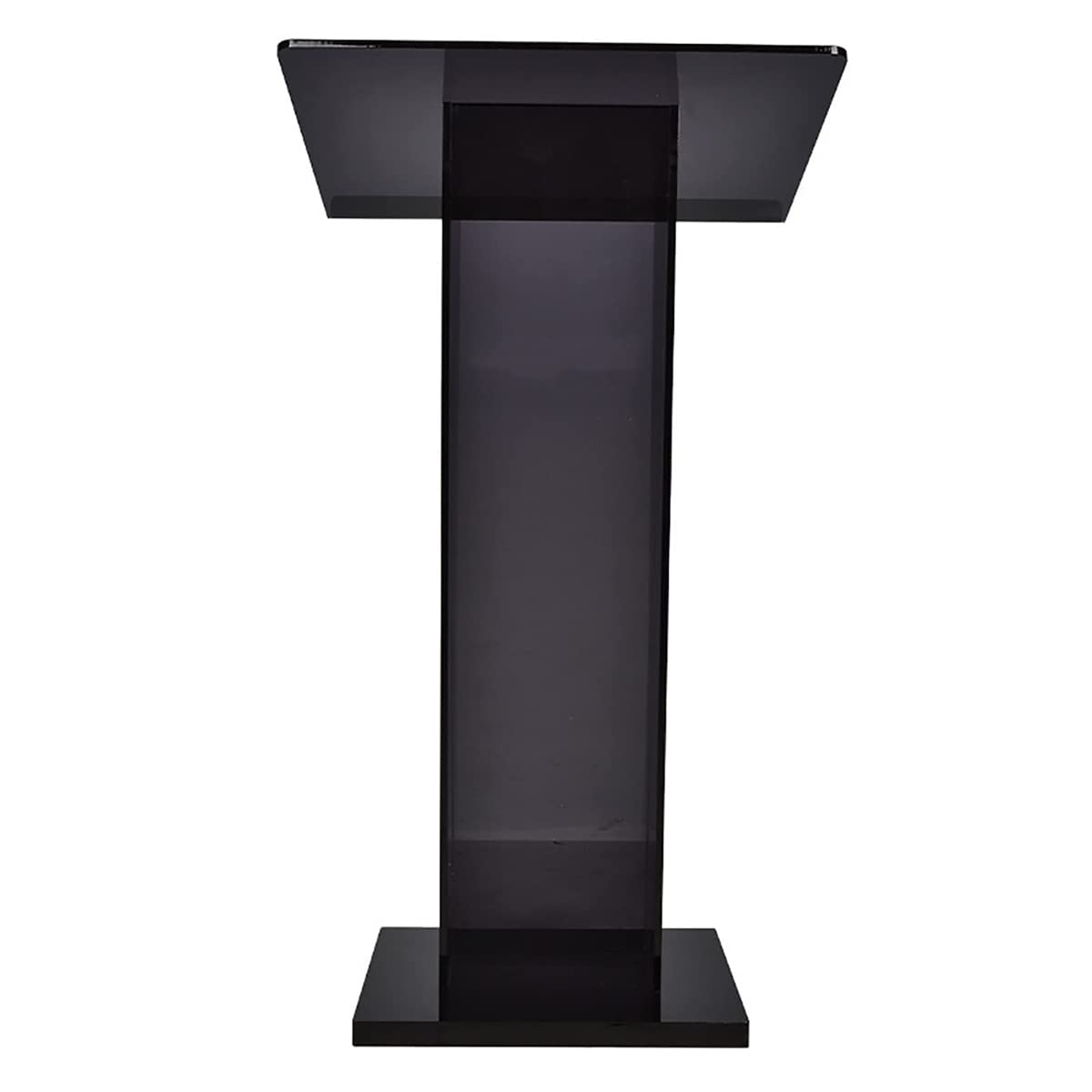 saditesdk Podium, Media Podium Table Black Transparent Acrylic Podium for Pulpit, Church, Award Ceremony, Party Stage Heavy Duty