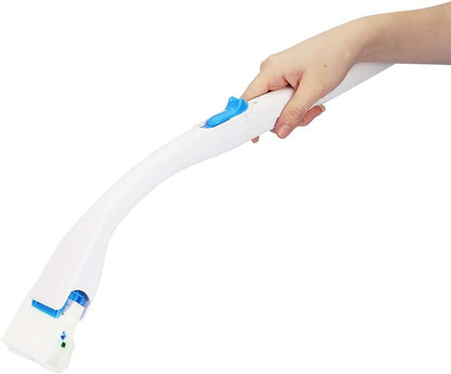 Toilet Brush with Long Handle, Cotton Toilet Scrubber Wand and Replaceable Detergent Head for Home Bathroom Cleaning