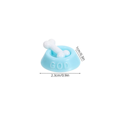 BESTonZON Miniature Dog Bowls Set 8 Pcs Realistic Dollhouse Pet Supplies 0.9 Inch Small Scale Dog Food Dishes for Doll Accessories and Garden Scene Decoration