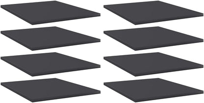 15.7"x19.7"x0.6", Set 8 vidaXL Gray Bookshelf Boards, Durable Engineered Wood, Modern Design, Versatile Storage