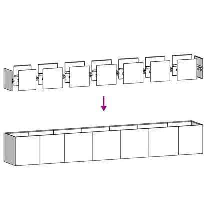 Tmriohed Large Rectangular Planter Box Black Cold-Rolled Steel Matte Outdoor Planter 110.2 x 15.7 x 15.7 in for Garden Patio Balcony Container Gardening