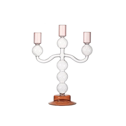 Candlesticks European style three-headed glass candle holder home decoration ornaments wedding table candle holder Decorative candle holder