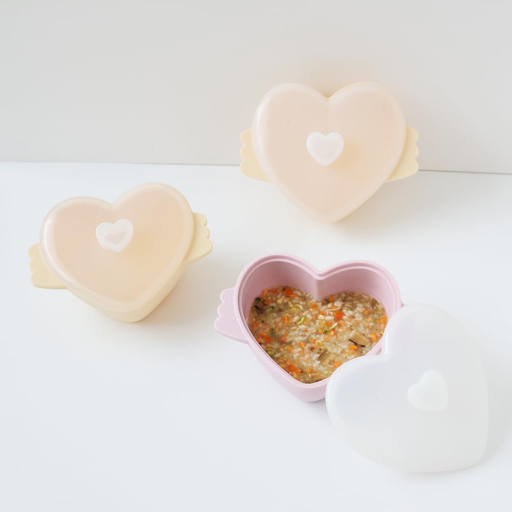Lovely Heart Shaped Microwave Silicone Steamer for Baby, Small (500ml) Food Storage Containers in Lavender