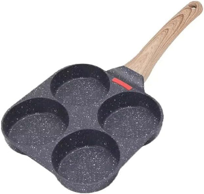 Juvenixs 4-Cup Egg Frying Pan, Nonstick Skillet for Breakfast, Pancakes, Suitable for Gas & Induction Cookware (Black)