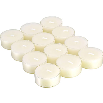 TELOSMA 12pcs Natural White Beeswax Tealight Candles - Organic Candle Natural Scent Smokeless Clean Burning