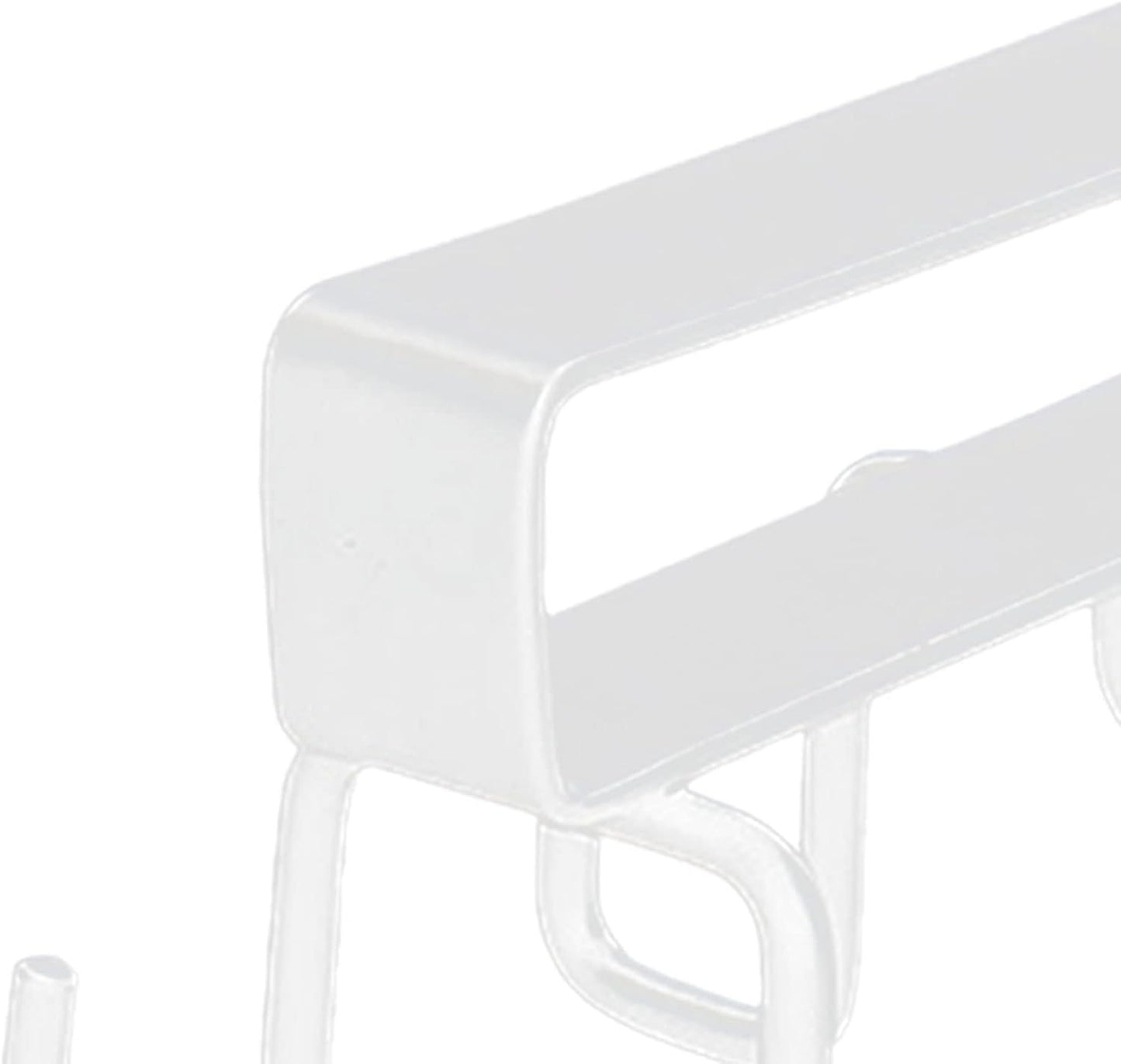 Kitchen Utensil Hanging Cups Storage Hooks with 6 Hooks, Under Cabinet Closet Cup Holder Hanger Hook Rack (White)