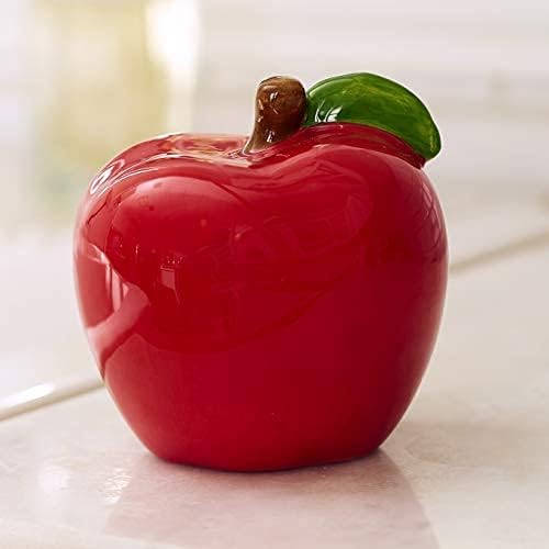 Red Apple Dish Sponge Holder by Home Essentials & Beyond, Kitchen Sponge Caddy with Nylon Non-Scratch Scrubber