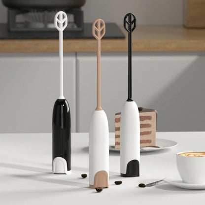 The HomeFlow Co. Milk Frother Handheld Foam Maker, Electric Whisk Drink Mixer, Mini Foamer for Coffee & Cappuccino