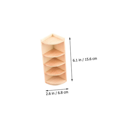 LIOOBO 1Pc Miniature Dollhouse Corner Cabinet Model Elegant Wooden Storage Shelf Accessory for Playhouse Decor Compact Design for DIY Mini Home Simulation