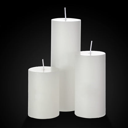 Shihanee Set of 6 Pillar Candles with Glass Cylinder Vases Clear Cylinder Hurricane Candleholders for Slim Tall Pillar Candles Wedding Table Centerpieces(2.6'' X 4.7'', 5.9'', 7.9'',White)