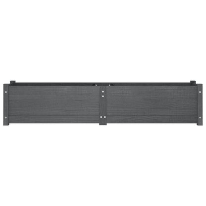 hliofuir Raised Garden Bed Set of 2 in Gray Solid Pinewood 59"x59"x12" Large Elevated Planter Box for Herbs Flowers Outdoor Patio Balcony Gardening
