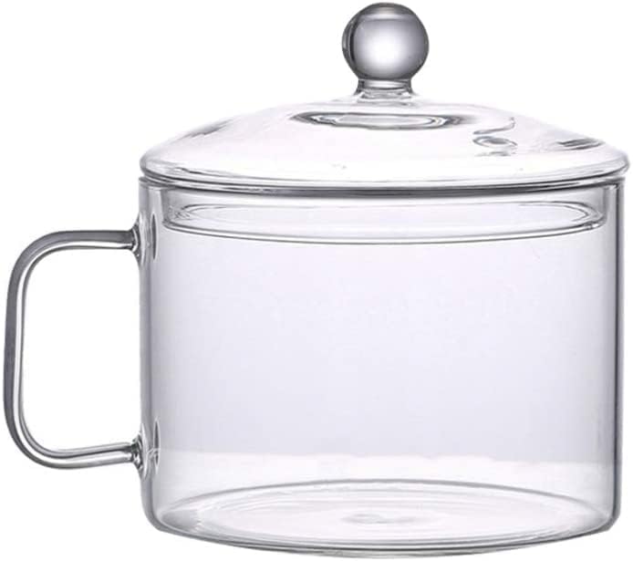 Glass Saucepan with Cover, Glass Cookware for Stove, Instant Noodles Pot, Clear Cooking Pot