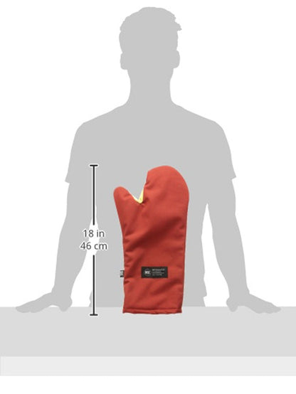 San Jamar CTC17 Cool Touch Conventional Oven Mitt, Heat Protection up to 500°F, 17" Length, Red