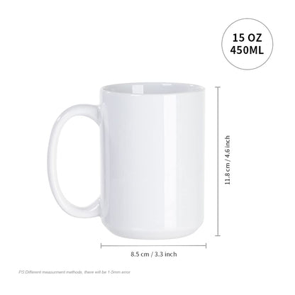PYD Life 24 Pack Sublimation Mugs Blank 15 OZ Bulk with Box White Ceramic Photo Coffee Cups for Cricut Mug Press and Tumbler Heat Press Print