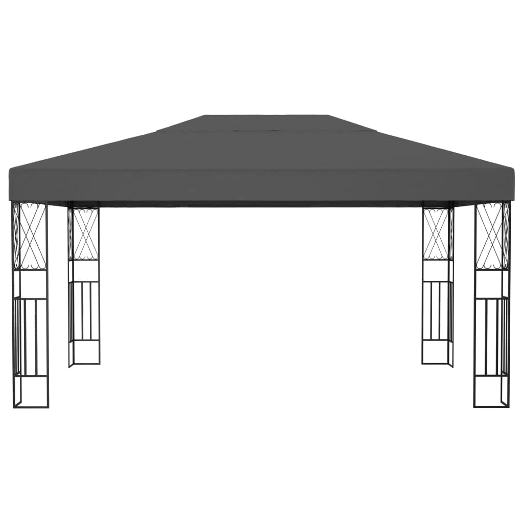 Gazebo Anthracite 10x13 ft, 100% Polyester Steel Frame, UV Resistant Outdoor Canopy for Patio, Garden, Backyard Gatherings Outdoor Structures