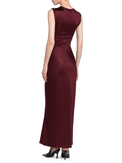 Stella McCartney, Fluid Jersey Cocktail Dress, Large, Dark Cherry