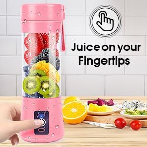 Portable Blender, USB Rechargeable Personal Fruit Blender, Mini Smoothie Blender (Pink)