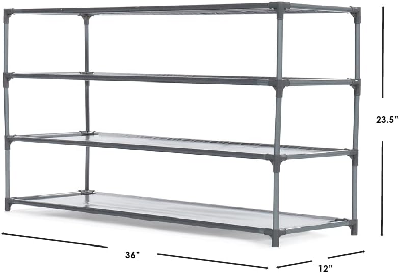 20 (4-Tier Home Basics Pair Non-Woven Shoe Rack Wide)