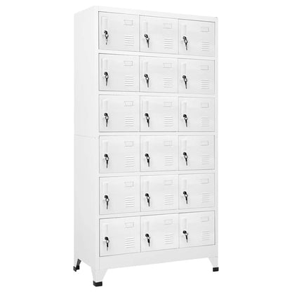 GKHPYURE Metal Locker Cabinet with 18 Lockable Compartments, 35.4x15.7x70.9 Inches, for Gym and Changing Room Storage
