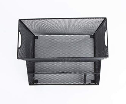 Mind Reader Desktop Organizer, Vertical File Storage, Letter Size, Office, Metal Mesh, 12.15" L x 9.5" W x 9.5" H, Black