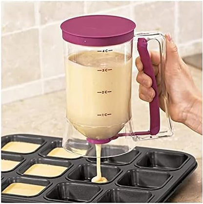 Cupcake Pancake Cookies Cream Dispenser - Cake Mix Jug Baking Essentials Maker Cooking Tools Funnel Measuring Cup