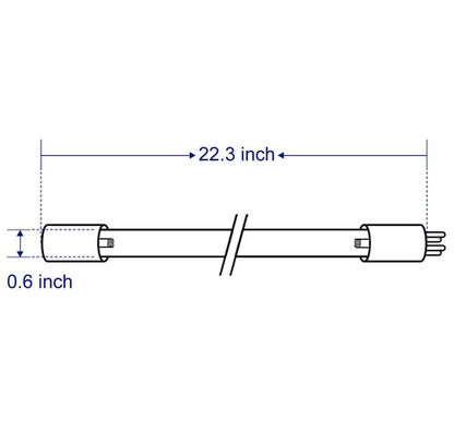 HQUA-OWS-6L 25W Germicidal Tube, 4-Pin Base, Water Purifier Replacement Source for 6 GPM Water Disinfection System, 2 Pack