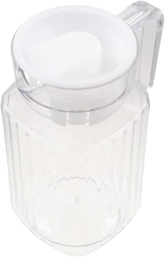 600ML Acrylic Pitcher - Transparent Juice Bottle with Lid and Handle for Cold Water, Juice, Tea, Milk, Sangria