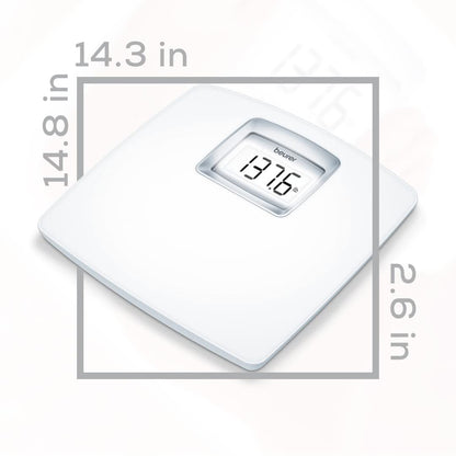 Beurer PS25 Digital Bathroom Scale for Body Weight – 400lb Capacity, Auto-Calibrate, XL Backlit Display – Glass, Precise and Accurate Body Scale