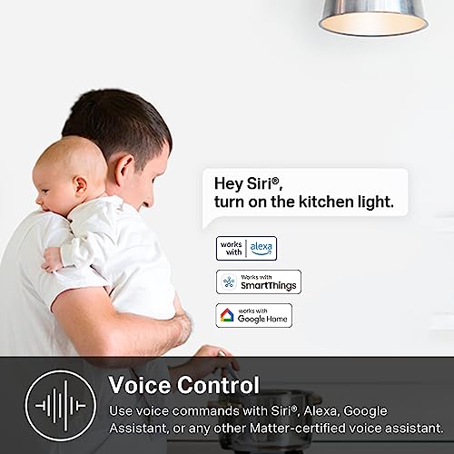Kasa Matter Smart Light Switch: Voice Control w/Siri, Alexa & Google Assistant, UL Certified, Timer & Schedule, Easy Guided Install, Neutral Wire Required, Single Pole, 2.4GHz Wi-Fi, 3-Pack